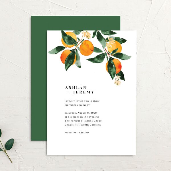 Orange Citrus Wedding Invitations Pumpkin Signature No