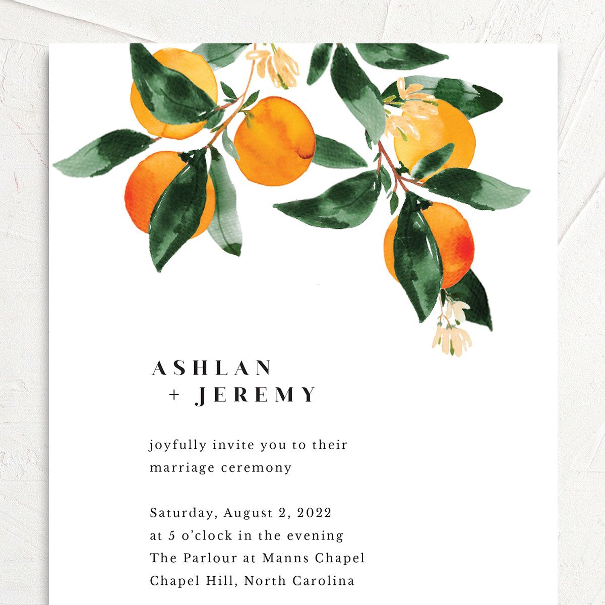Orange Citrus Wedding Invitations Pumpkin Signature No
