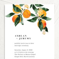 Orange Citrus Wedding Invitations Pumpkin Signature No