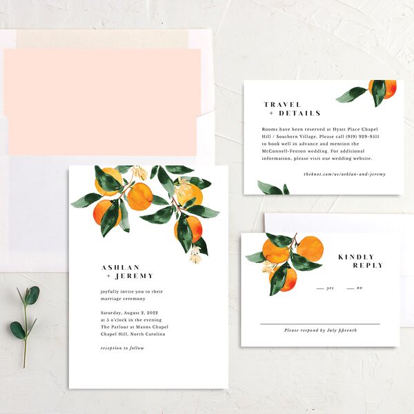 Orange Citrus Wedding Invitations Pumpkin Signature No