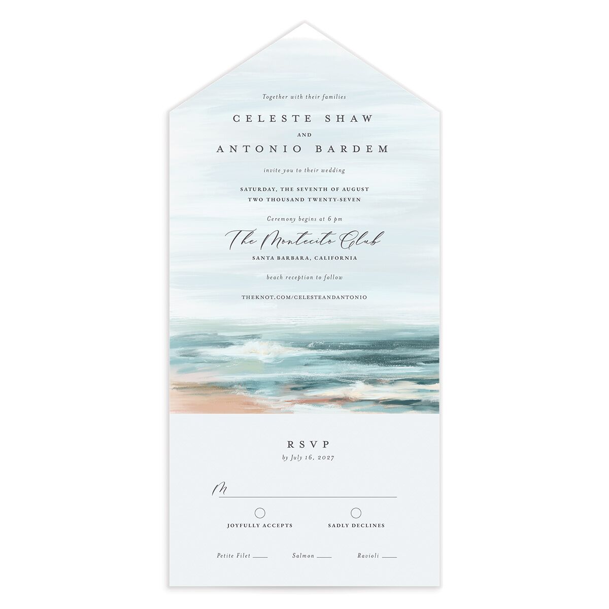 Painted Beach All-in-One Wedding Invitations