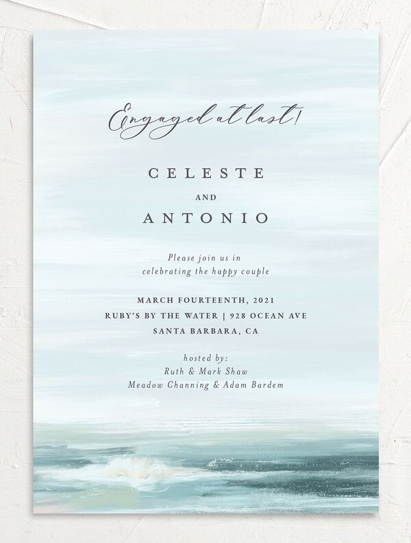 Painted Beach Engagement Party Invitations front