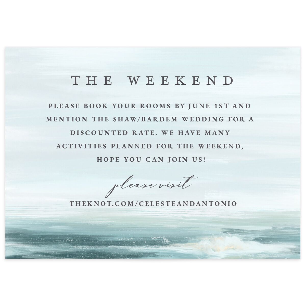 Painted Beach Wedding Enclosure Cards
