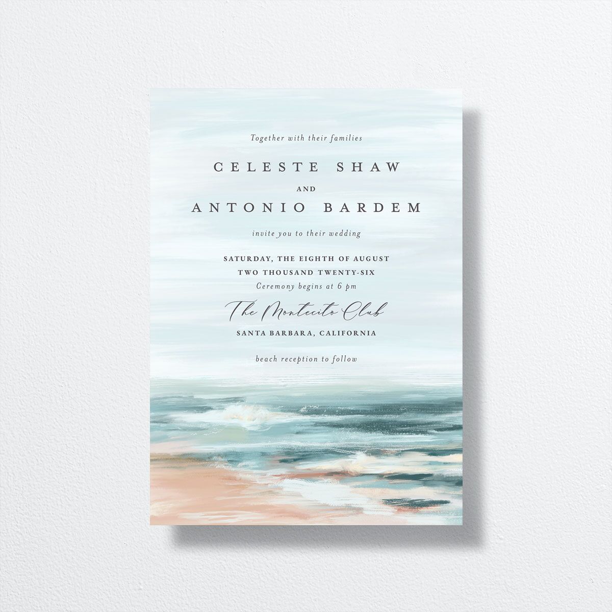 Painted Beach Wedding Invitations front