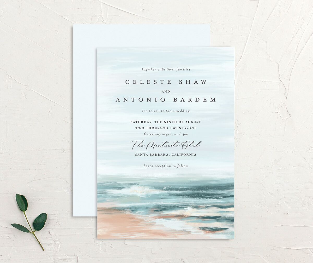 Romantic Shoreline Wedding Invitations French Blue Signature No