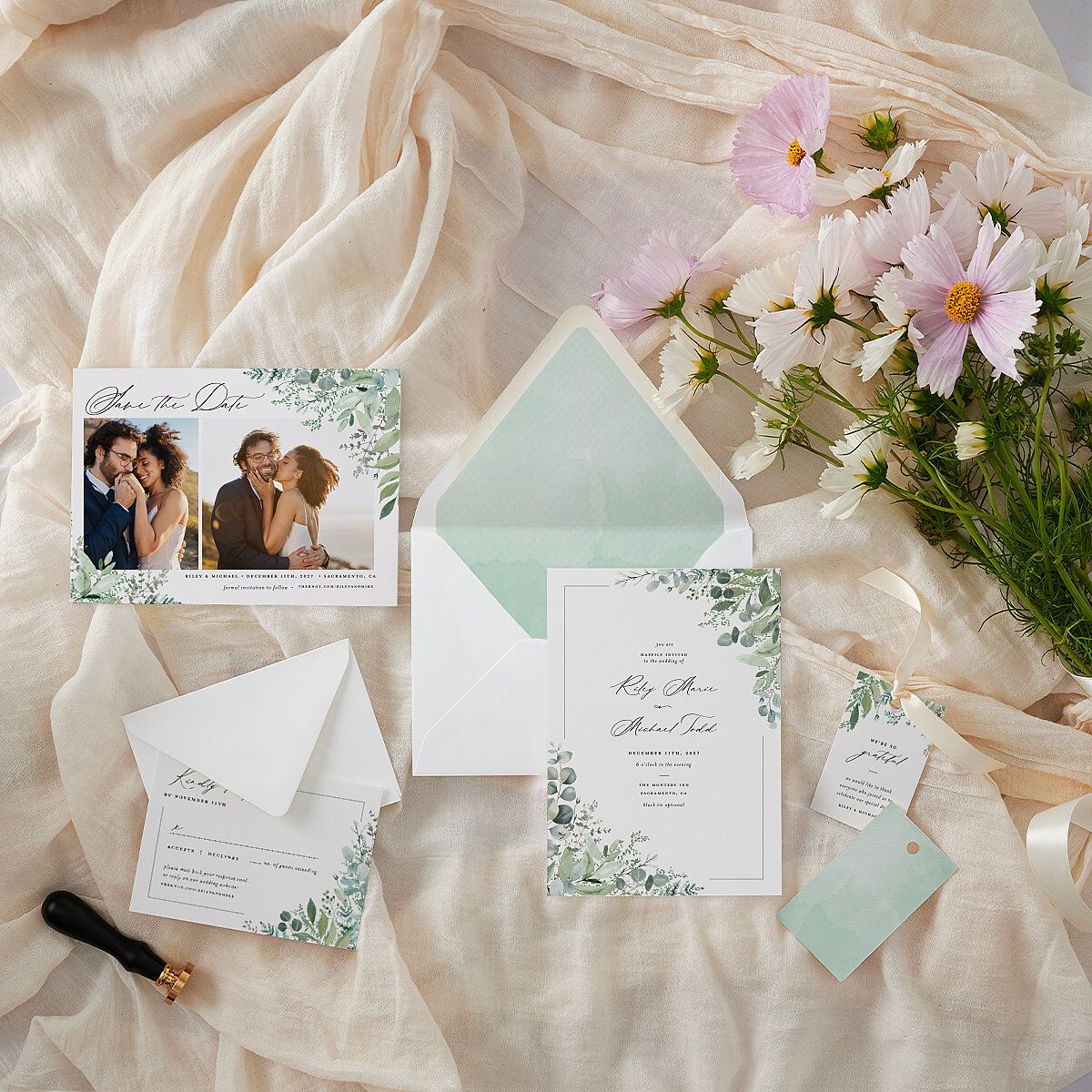 Gorgeous Greenery Euro Envelope Liners Pure White Luxe