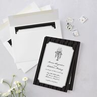 Vintage Candelabra with Bow Wedding Invitations Charcoal Signature Blank No Standard