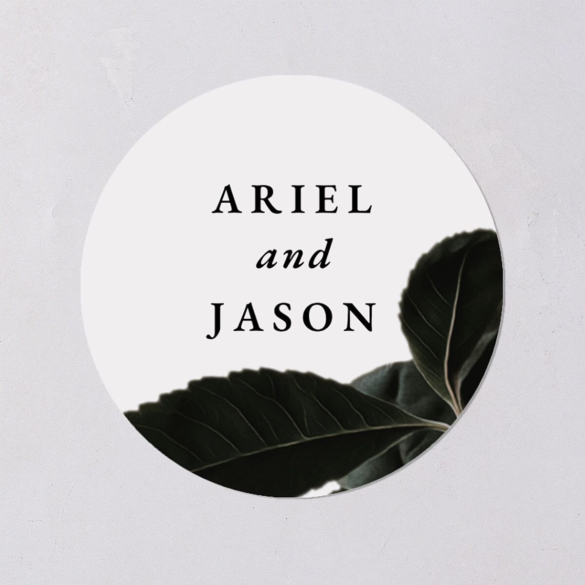 Modern Rose Wedding Stickers Plum Circle