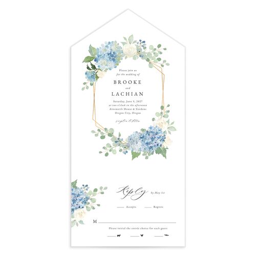Elegant Hydrangea All-in-One Wedding Invitations