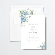 Elegant Hydrangea Bridal Shower Invitations Dusty Blue Signature Standard