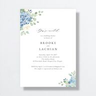 Elegant Hydrangea Bridal Shower Invitations Dusty Blue Signature Standard