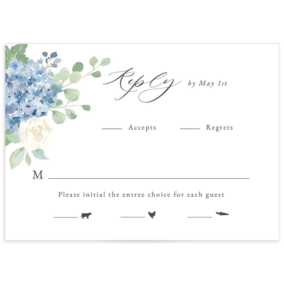 Elegant Hydrangea Wedding Response Cards