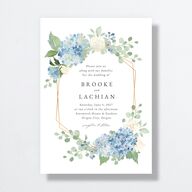 Elegant Hydrangea Wedding Invitations Dusty Blue Signature No Standard