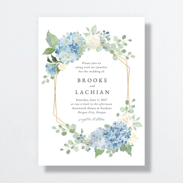 Elegant Hydrangea Wedding Invitations Dusty Blue Signature No Standard