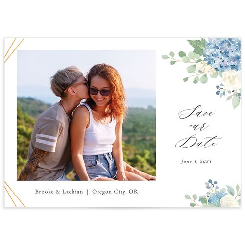 Watercolor Hydrangea Save the Date Cards