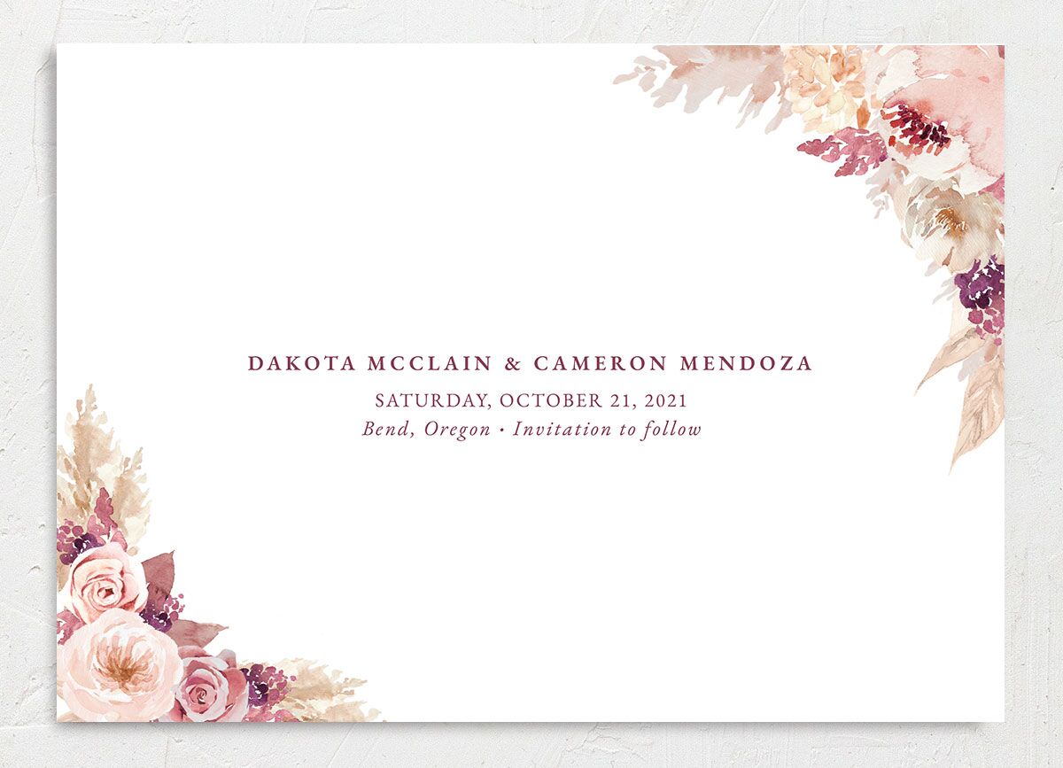 Blush Bouquets Save the Date Cards Blossom Signature smooth No