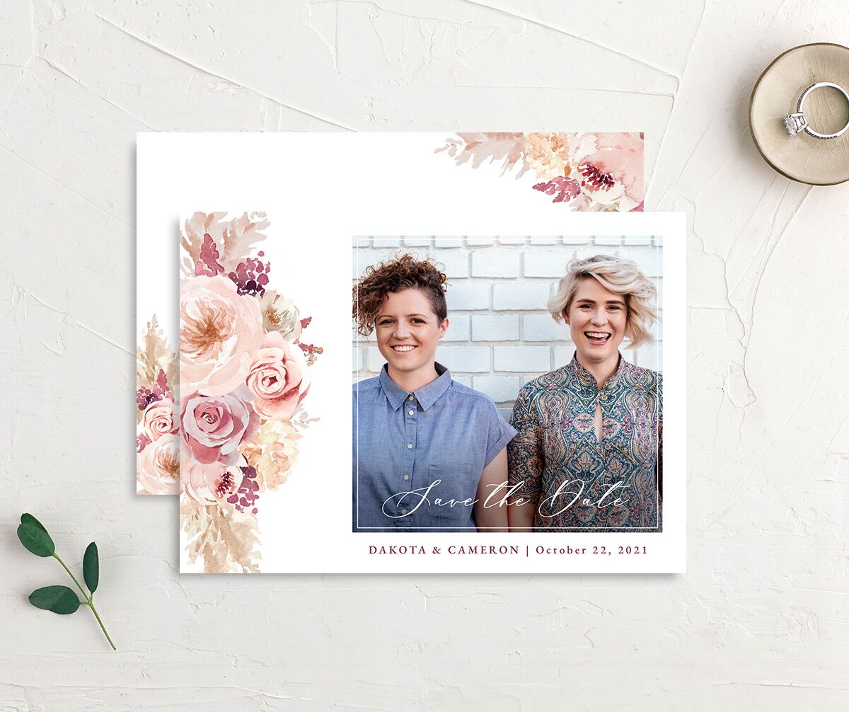 Blush Bouquets Save the Date Cards Blossom Signature smooth No