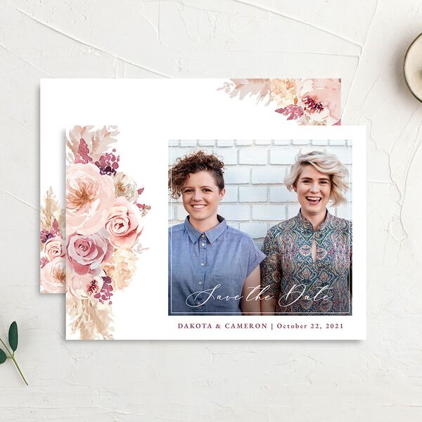 Blush Bouquets Save the Date Cards Blossom Signature smooth No