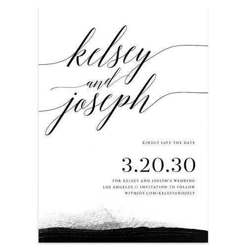 Painted Minimal Save The Date Cards Midnight Signature smooth Blank No Standard