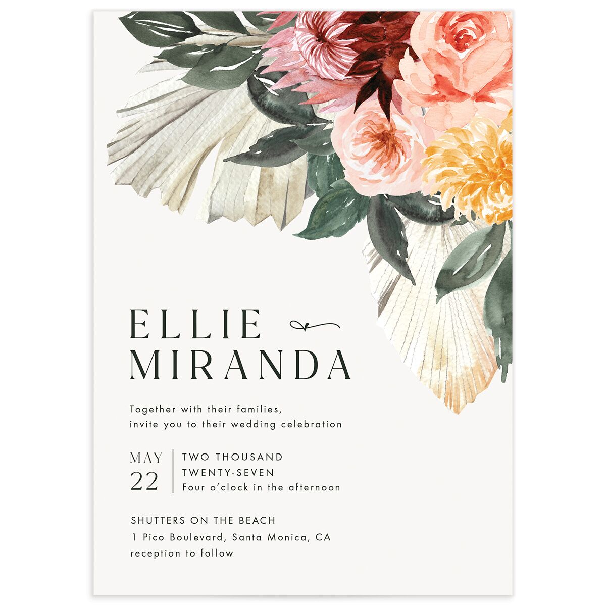 California Florals Wedding Invitations