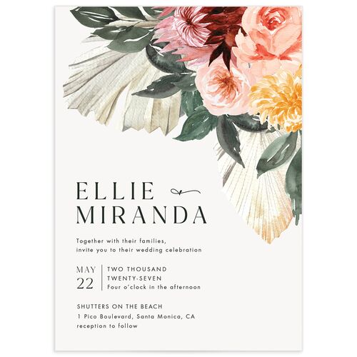 California Florals Wedding Invitations - Cream