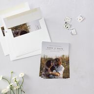 Bohemian Garden Save the Date Petite Cards Cream Signature smooth Blank No Standard