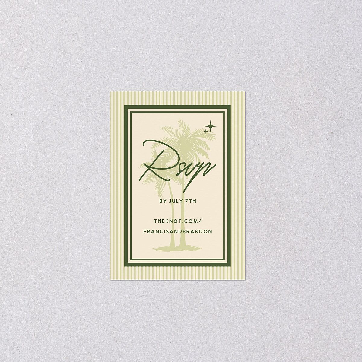 Retro Tropical Destination QR Code RSVP Cards Pear Signature Standard