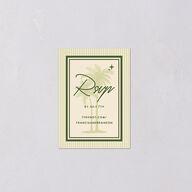 Retro Tropical Destination QR Code RSVP Cards Pear Signature Standard