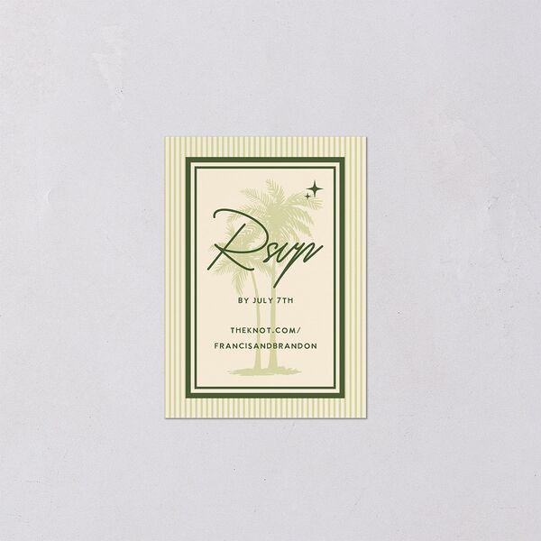 Retro Tropical Destination QR Code RSVP Cards Pear Signature Standard