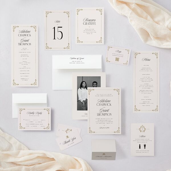 Old Money Wedding Response Cards Champagne Signature Standard