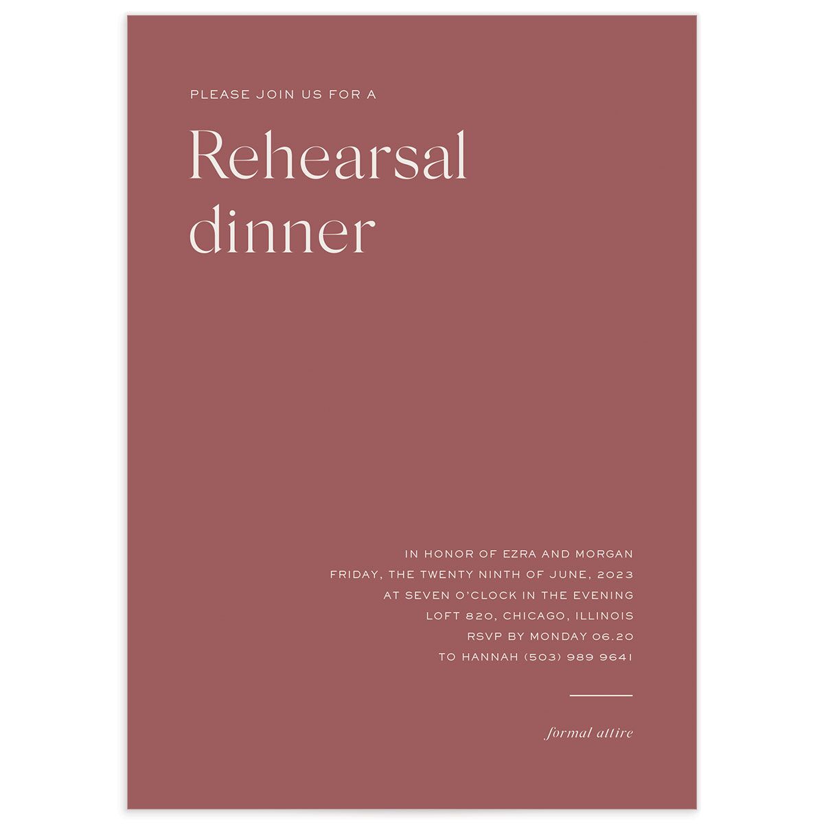 Modern Love Rehearsal Dinner Invitations