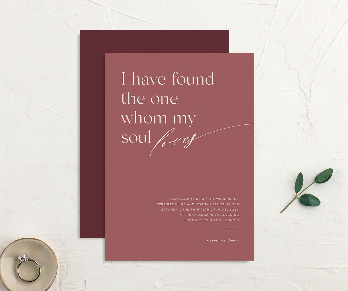 Modern Love Wedding Invitations front-and-back