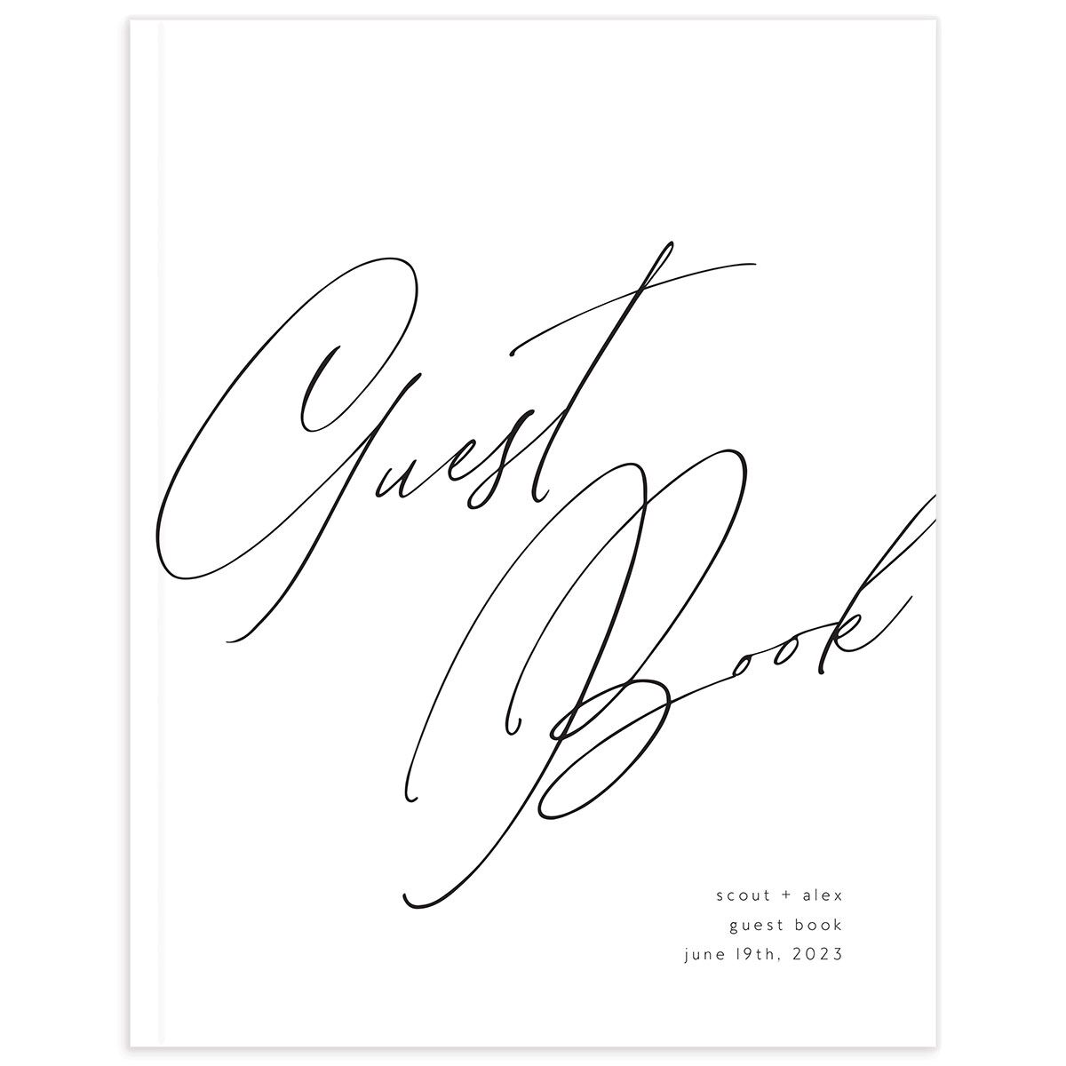 Modern Script Wedding Guest Book