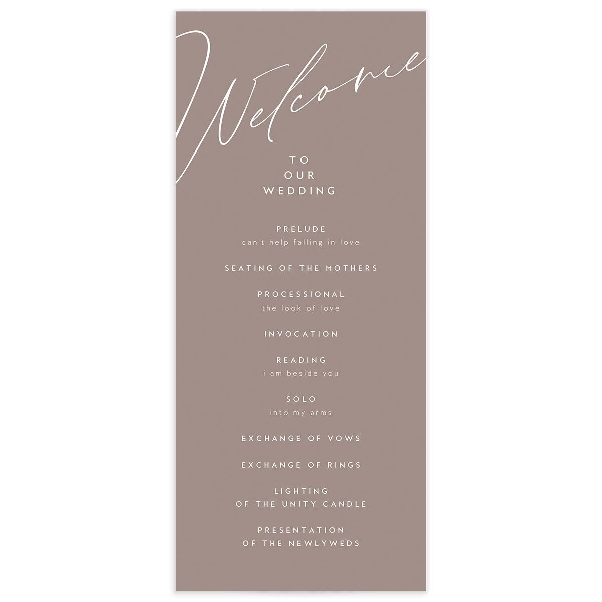 Modern Script Wedding Programs Pure White Signature