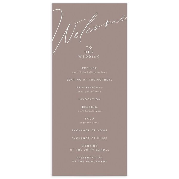 Modern Script Wedding Programs front