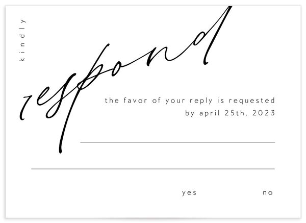 Modern Script Wedding Response Cards front