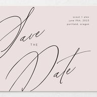 Modern Script Save The Date Cards Pure White Signature smooth No