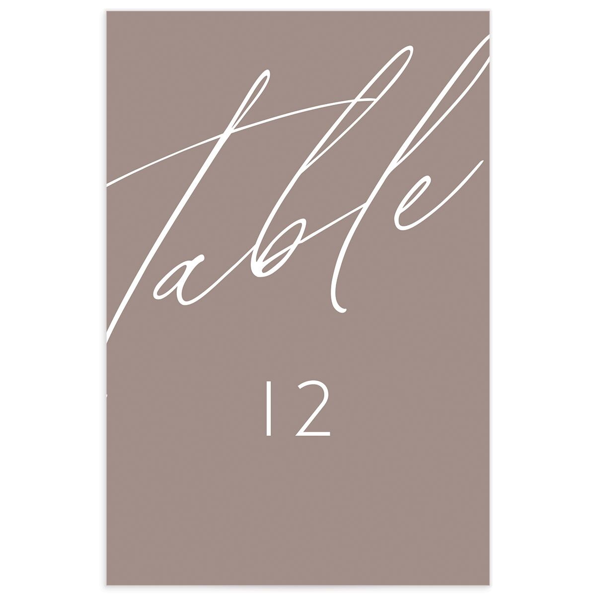 Modern Script Table Numbers Pure White Signature