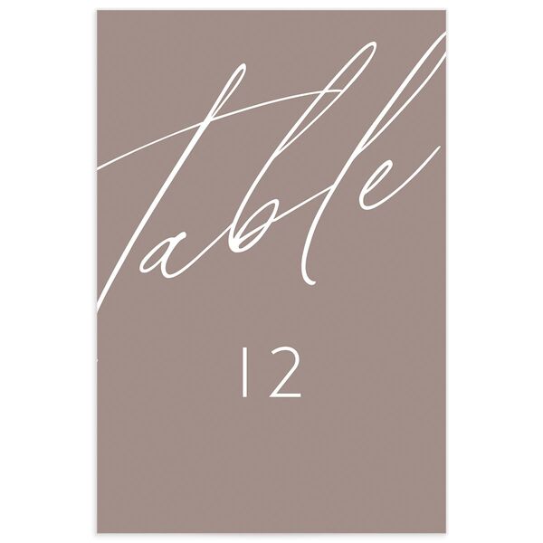 Modern Script Table Numbers Pure White Signature