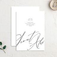 Modern Script Wedding Invitations Pure White Signature No
