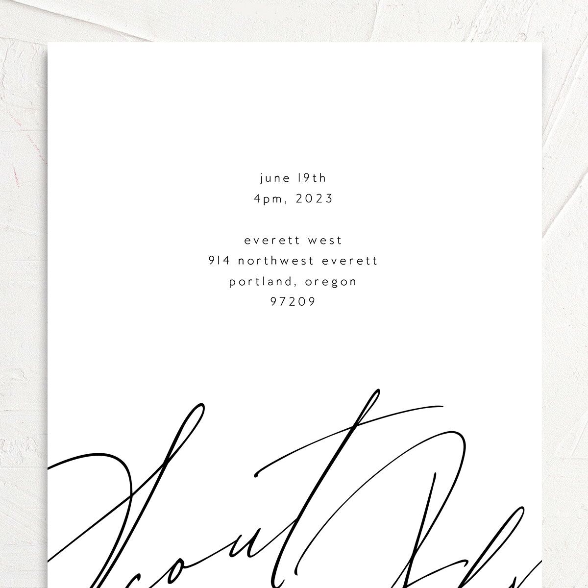 Modern Script Wedding Invitations Pure White Signature No