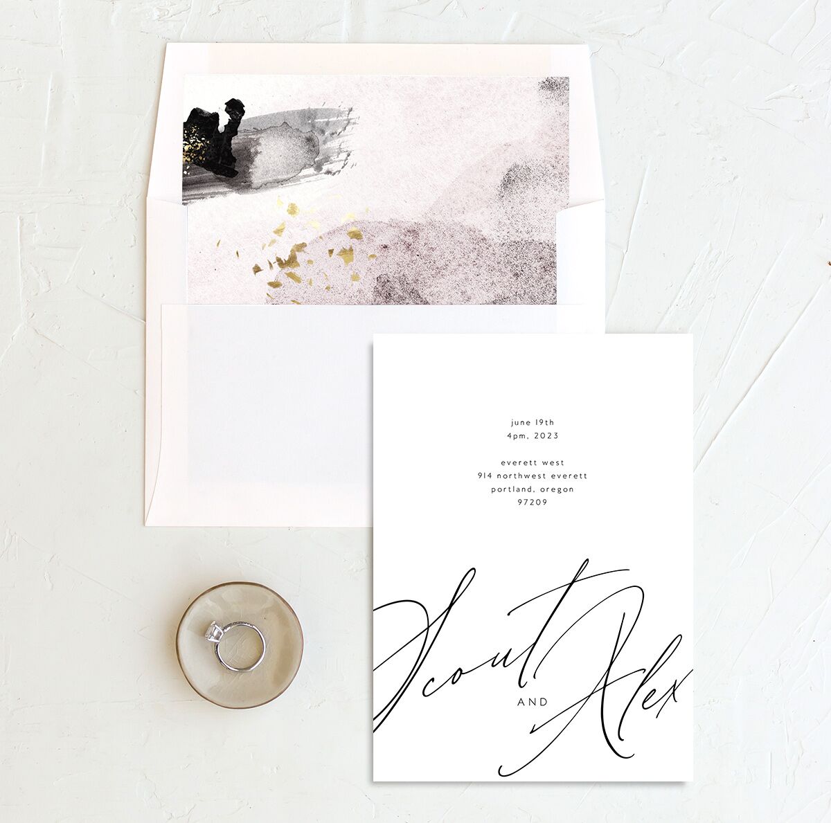 Modern Script Wedding Invitations Pure White Signature No