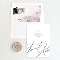 Modern Script Wedding Invitations Pure White Signature No