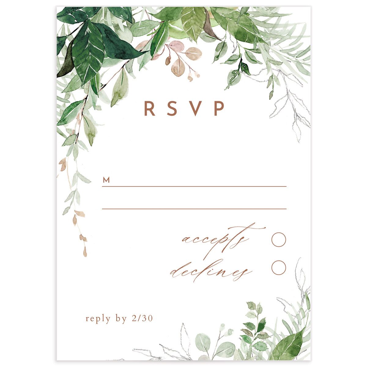 Wild Vines Wedding Response Cards