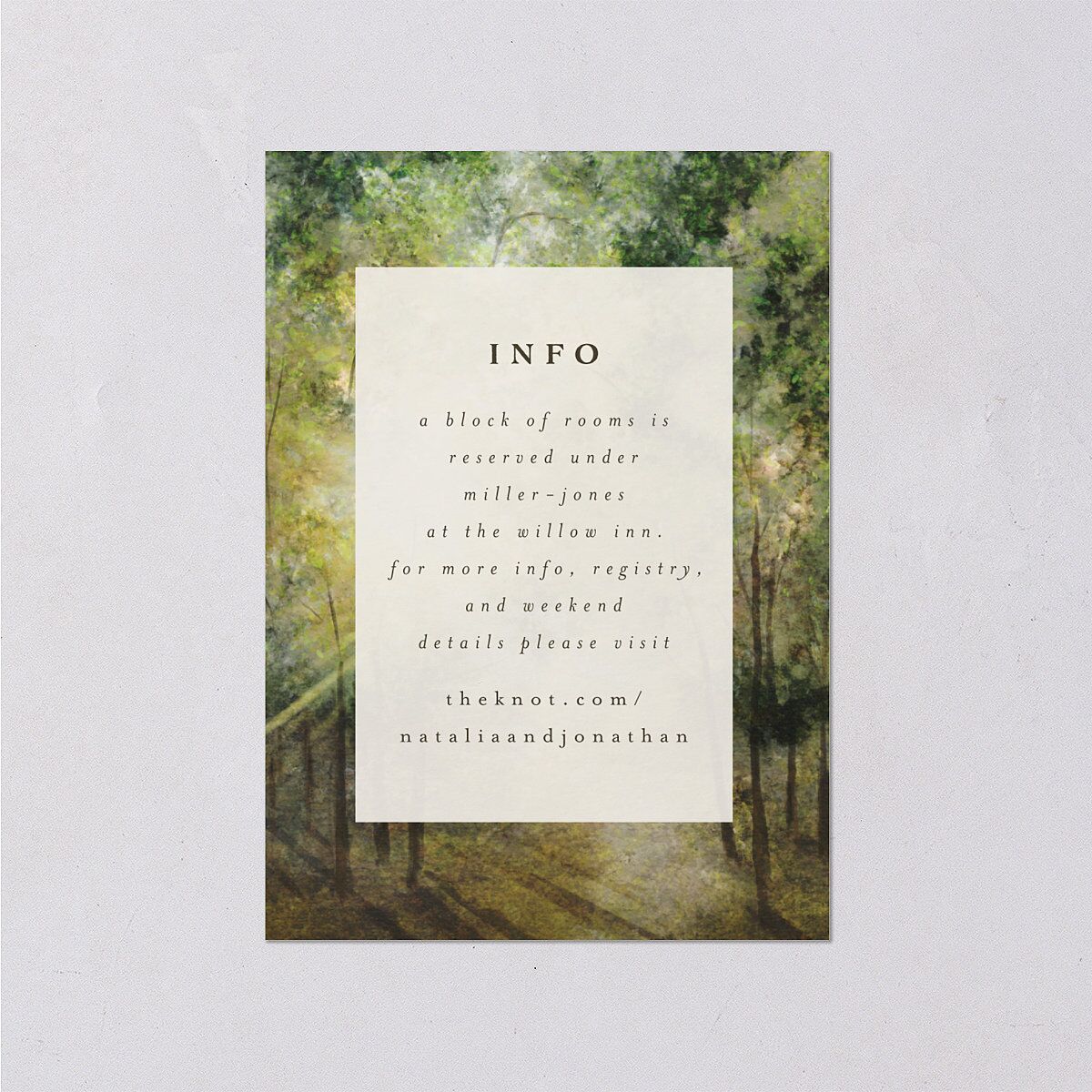 Enchanted Forest Wedding Enclosure Cards Dark Camo Signature Standard