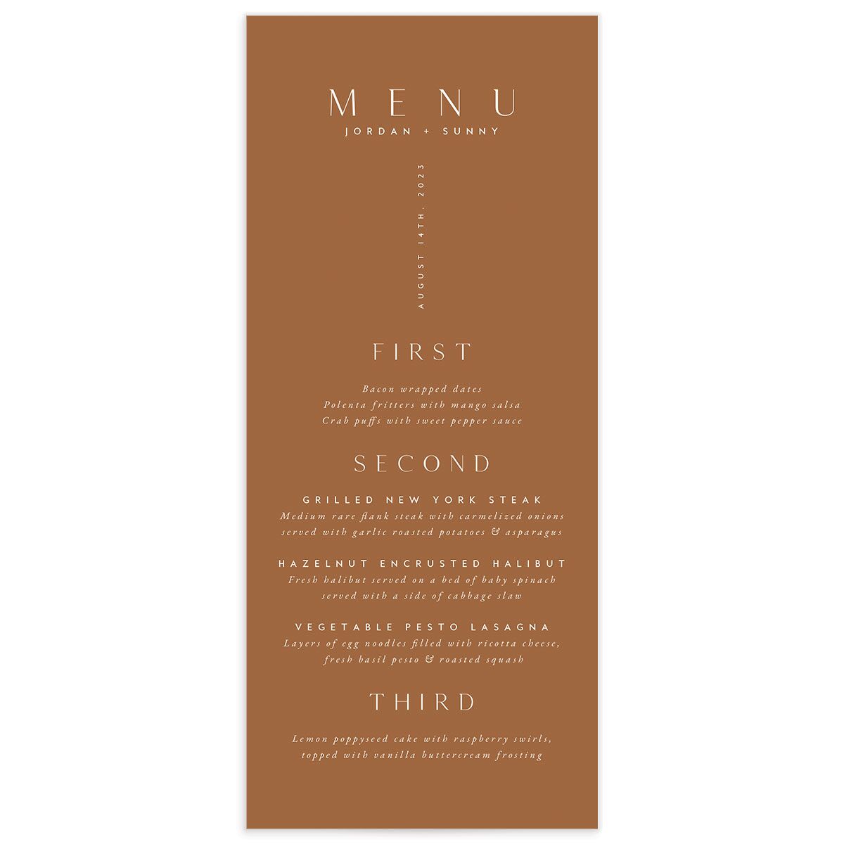 Elegant Typography Menus front in white
