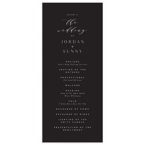 Elegant Typography Wedding Programs - 