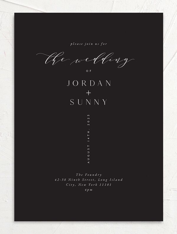 Elegant Typography Wedding Invitations front