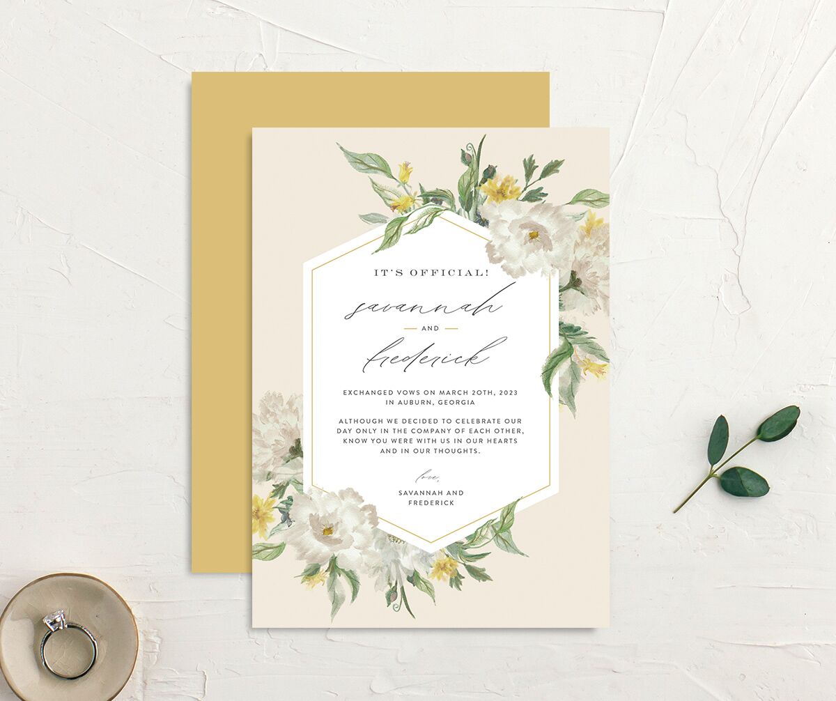 Floral Watercolor Change the Date Cards front-and-back in green