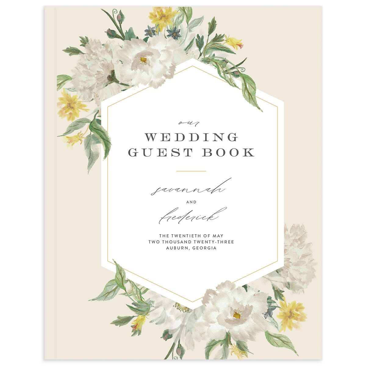 Floral Watercolor Wedding Guest Book